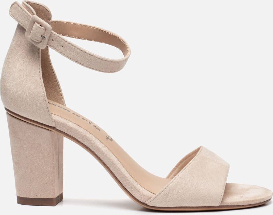 Tamaris Sandalen met hak beige Imitatiesuede Dames