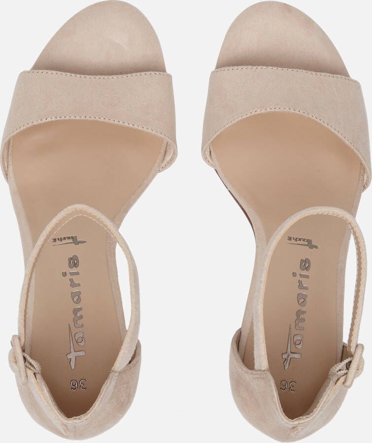 Tamaris Sandalen met hak beige Imitatiesuede Dames