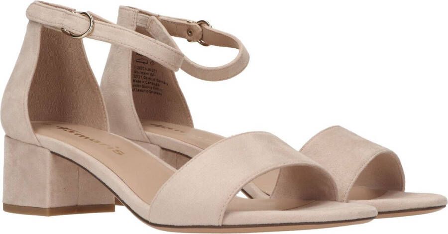 Tamaris Sandalen met hak beige Textiel Dames