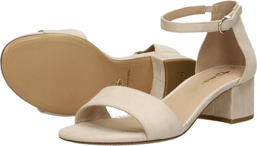 Tamaris Sandalen met hak beige Textiel Dames