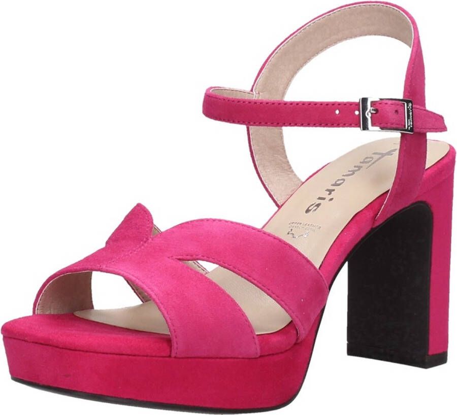 Tamaris Sandalen met hak roze Leer Dames