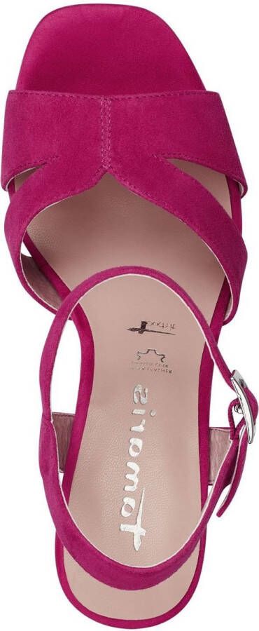 Tamaris Sandalen met hak roze Leer Dames