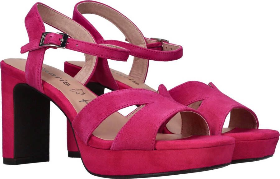 Tamaris Sandalen met hak roze Leer Dames