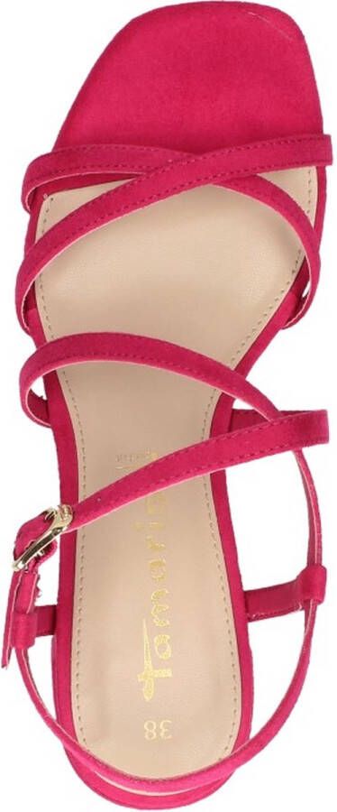 Tamaris Sandalen met hak roze Textiel Dames