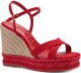 Tamaris Sandalen met Sleehak rood Leer Dames - Thumbnail 10