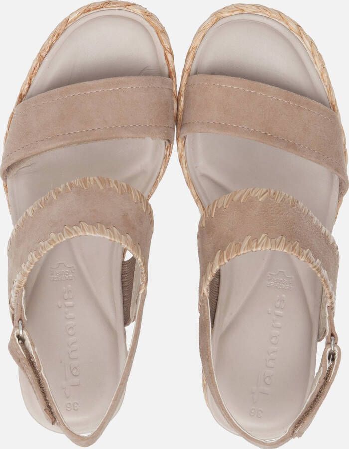 Tamaris Sandalen sleehak taupe Leer Dames