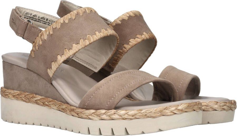 Tamaris Sandalen sleehak taupe Leer Dames