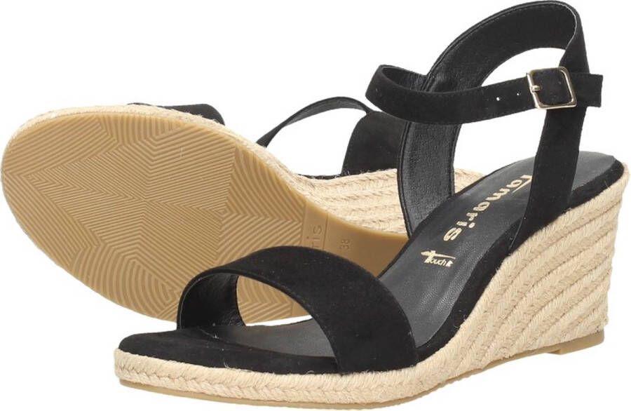 Tamaris Sandalen zwart Textiel Dames