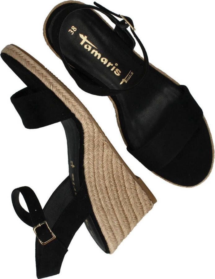 Tamaris Sandalen zwart Textiel Dames