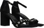 Tamaris Stijlvolle zwarte leren hoge hak sandalen Black Dames - Thumbnail 64