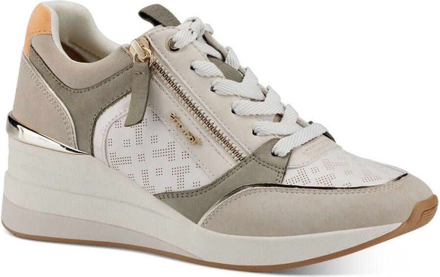 Tamaris Sneakers groen Imitatieleer Dames