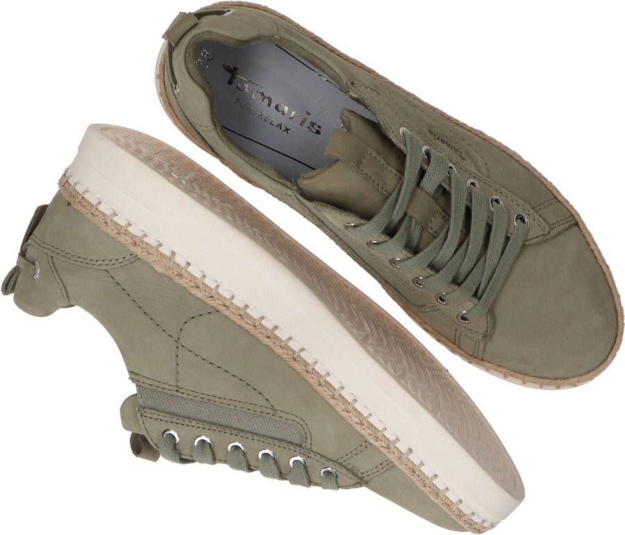 Tamaris Sneakers groen Leer