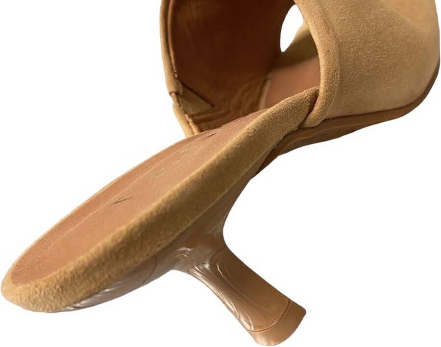 Tango Mya Camel kids mule heel naturel-slipper hak-muil hak kitten