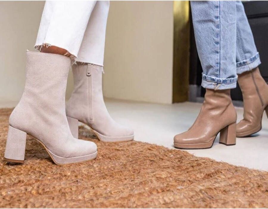 Tango Nadine 5 Enkellaarsjes Enkelboots met rits Dames Taupe - Foto 6