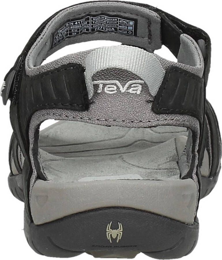 Teva TIRRA Leren Dames Sandalen Zwart Grijs