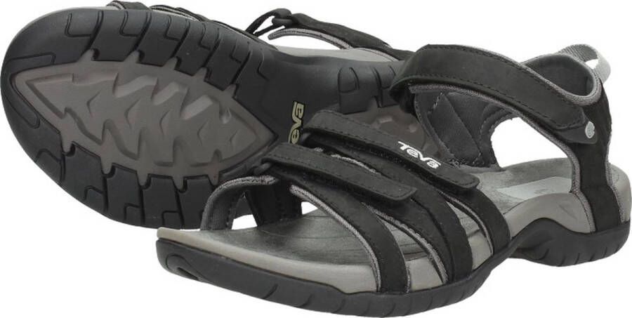 Teva TIRRA Leren Dames Sandalen Zwart Grijs