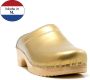 Tjoelup Dames Klompen Goud Leder klompen - Thumbnail 4