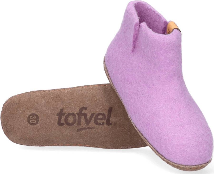 Tofvel Luna Kids Wolvilt Sloffen Lilac Paars Wolvilt TF111112