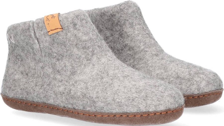 Tofvel Luna Kids Wolvilt Sloffen Marbled Light Grey Grijs Wolvilt TF1111