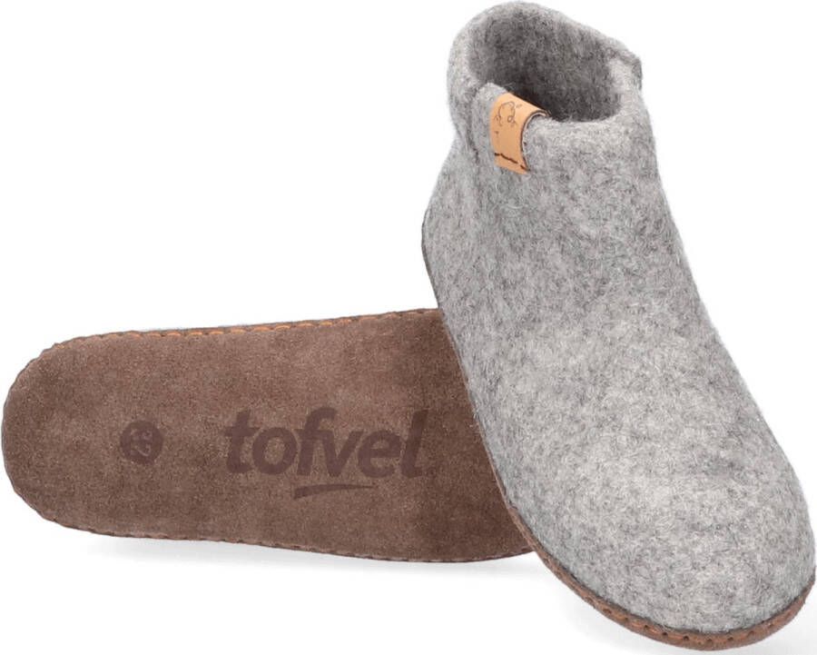 Tofvel Luna Kids Wolvilt Sloffen Marbled Light Grey Grijs Wolvilt TF1111