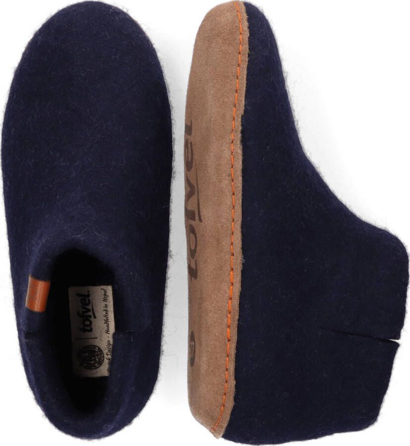 Tofvel Mula Wolvilt Sloffen Navy Blue