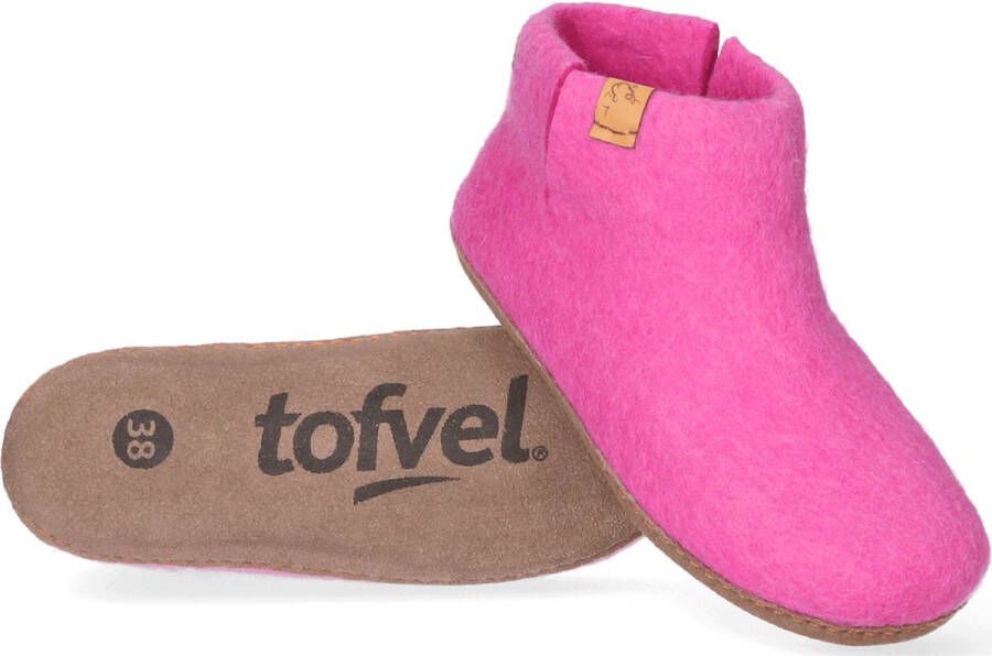 Tofvel Mula Wolvilt Sloffen Pink Roze Wolvilt TF100004