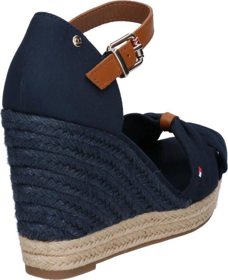 Tommy Hilfiger Basic Open Toe High Wedge Espadrilles Met Sleehak Dames Blauw