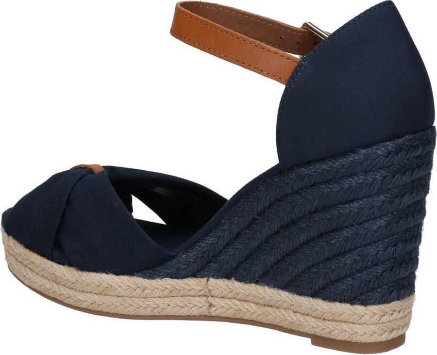 Tommy Hilfiger Basic Open Toe High Wedge Espadrilles Met Sleehak Dames Blauw