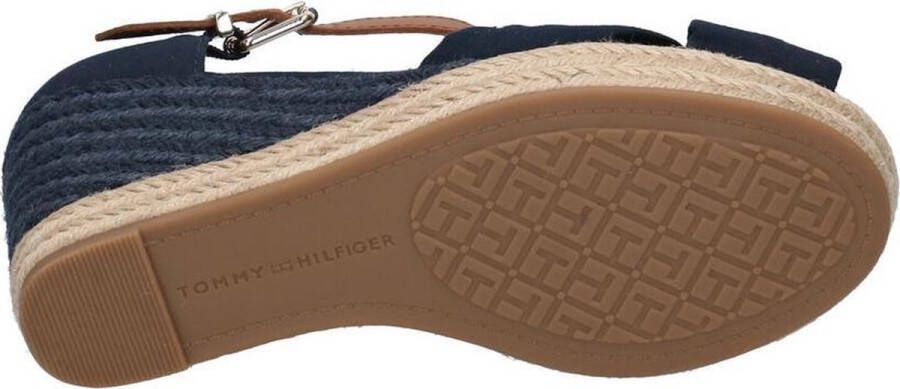 Tommy Hilfiger Basic Open Toe High Wedge Espadrilles Met Sleehak Dames Blauw