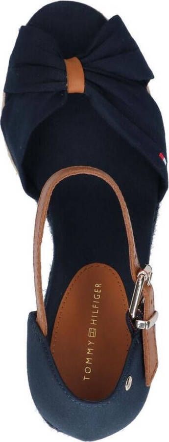 Tommy Hilfiger Basic Open Toe High Wedge Espadrilles Met Sleehak Dames Blauw