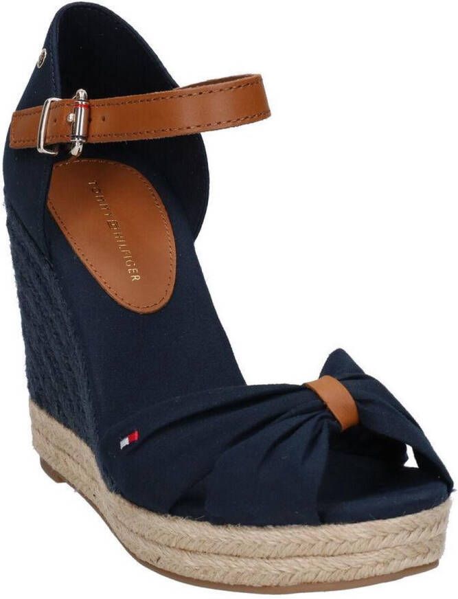 Tommy Hilfiger Basic Open Toe High Wedge Espadrilles Met Sleehak Dames Blauw