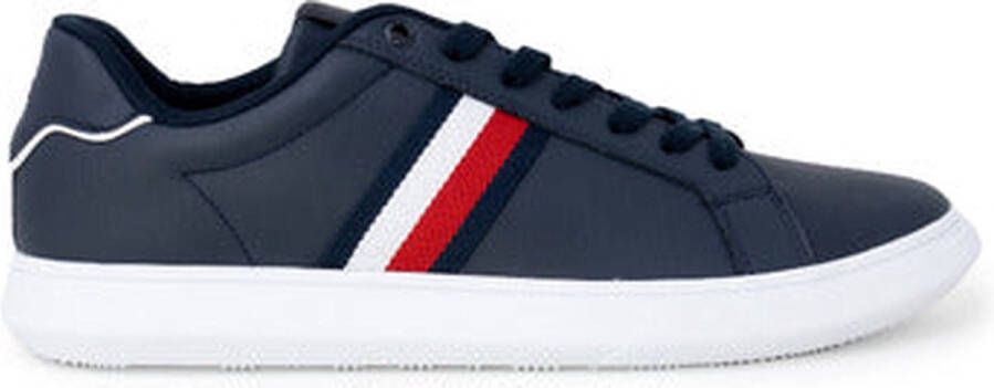 Tommy Hilfiger Corporate Leather Cup Stripes Heren Sneakers Schoenen Blauw FM0FM04732DW5