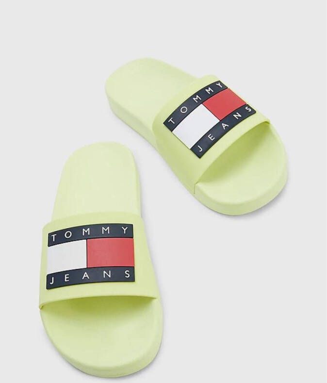 Tommy Hilfiger Jeans Flag Pool Slide Dames Slippers Groen