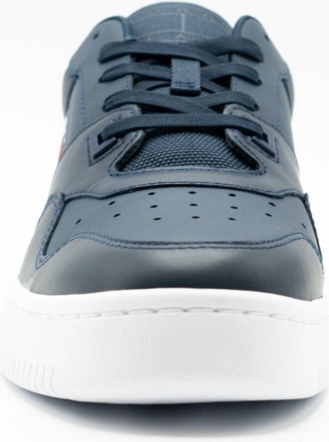 Tommy Hilfiger Retro Basket leren heren sneakers Blauw Uitneembare zool