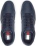 Tommy Hilfiger Retro Basket leren heren sneakers Blauw Uitneembare zool - Thumbnail 7