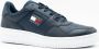 Tommy Hilfiger Retro Basket leren heren sneakers Blauw Uitneembare zool - Thumbnail 18