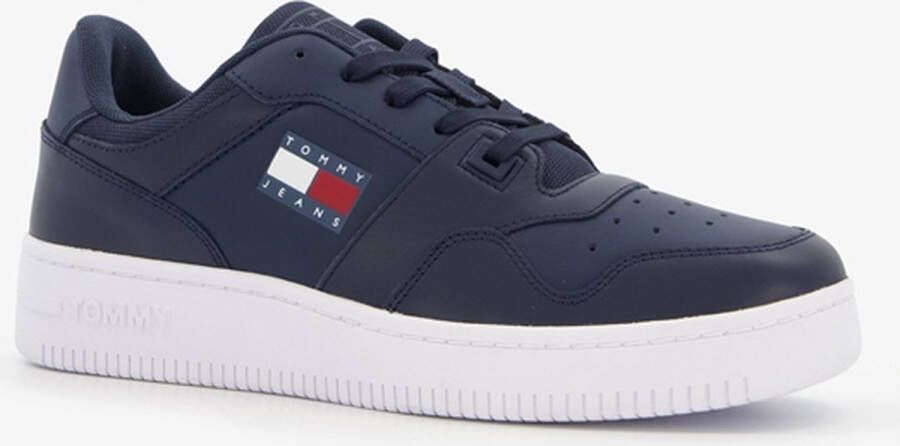 Tommy Hilfiger Retro Basket leren heren sneakers Blauw Uitneembare zool