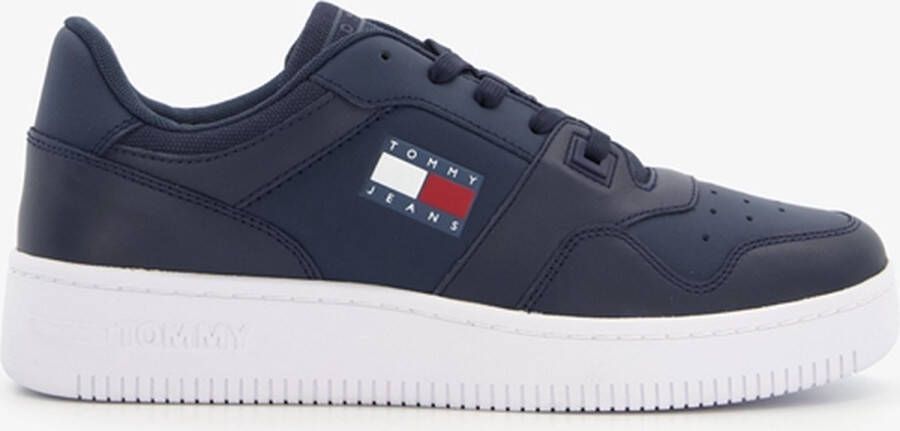 Tommy Hilfiger Retro Basket leren heren sneakers Blauw Uitneembare zool