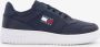 Tommy Hilfiger Retro Basket leren heren sneakers Blauw Uitneembare zool - Thumbnail 12