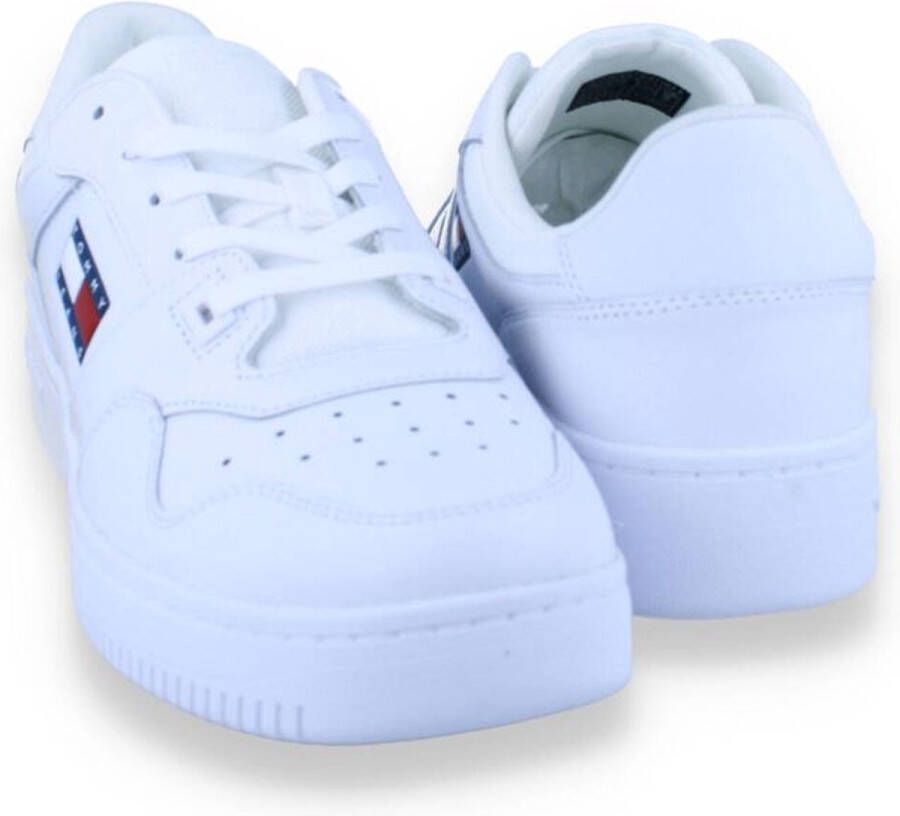 Tommy Hilfiger Retro basket leren heren sneakers Wit Uitneembare zool