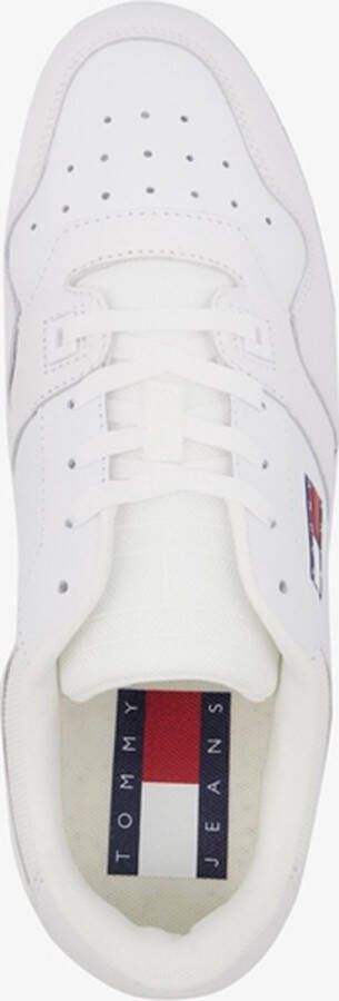 Tommy Hilfiger Retro basket leren heren sneakers Wit Uitneembare zool