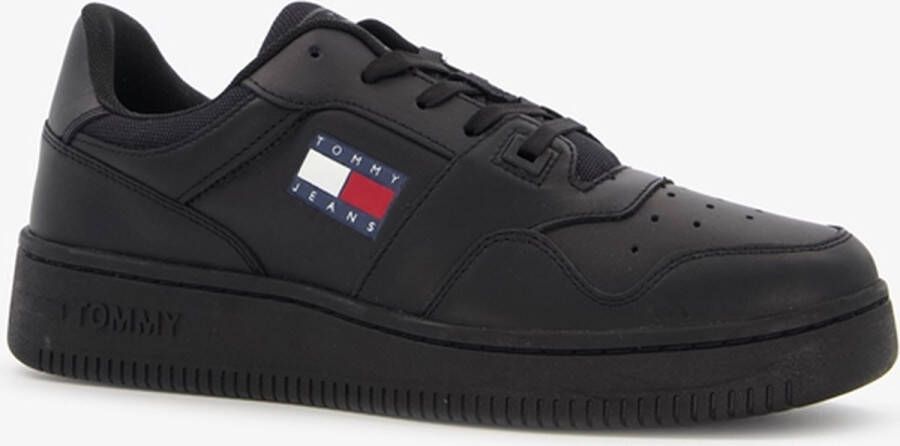 Tommy Hilfiger Retro Basket leren heren sneakers Zwart Uitneembare zool