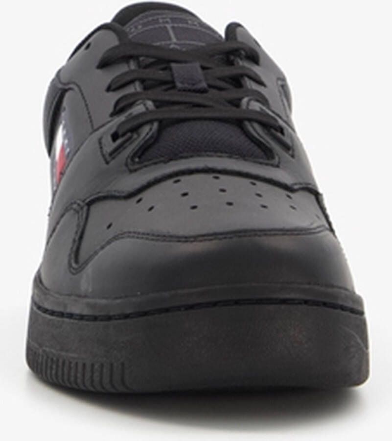 Tommy Hilfiger Retro Basket leren heren sneakers Zwart Uitneembare zool