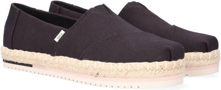 TOMS Alpargata Platform Rope Espadrilles Dames Zwart