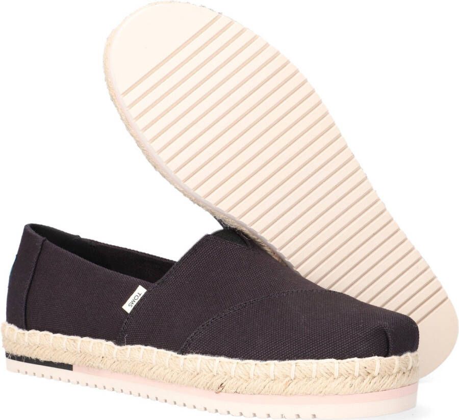 TOMS Alpargata Platform Rope Espadrilles Dames Zwart