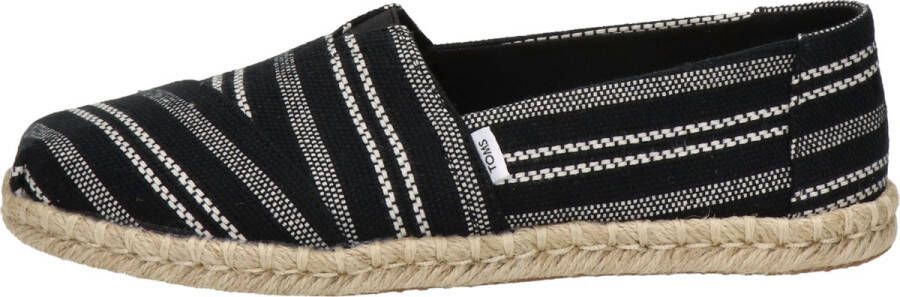 TOMS Alpargata Strip instapschoen Zwart wit