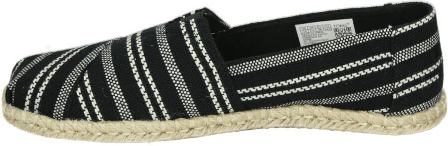 TOMS Alpargata Strip instapschoen Zwart wit