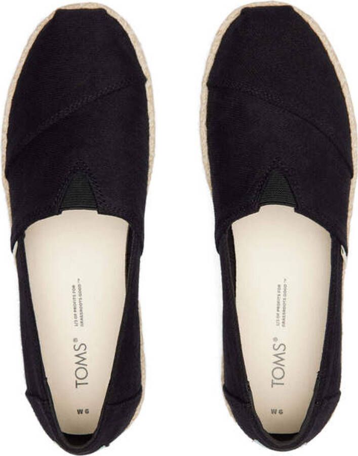 TOMS Alpargate Platform Rope dames espadrille Zwart