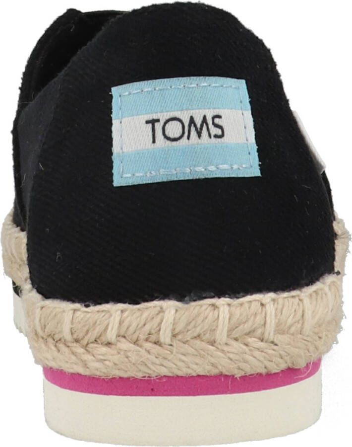 TOMS Alpargate Platform Rope dames espadrille Zwart