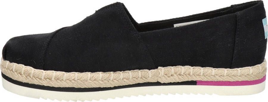 TOMS Alpargate Platform Rope dames espadrille Zwart